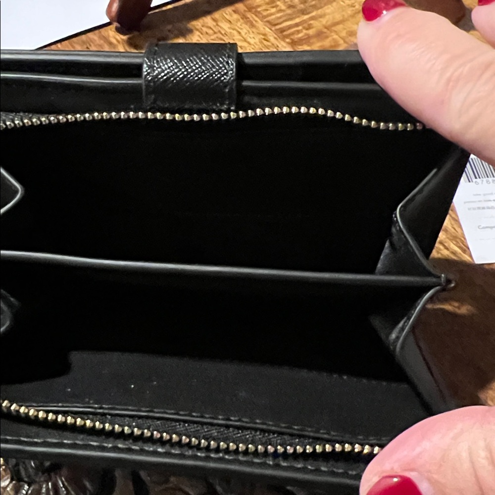 Kate Spade Black Zip Wallet Saffiano Leather - Picture 7 of 13